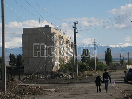 old soviet building in Karakol (Kyrgyzstan)