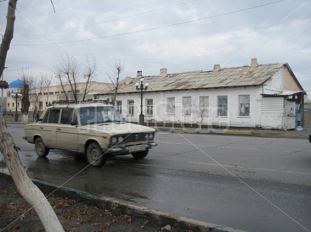 the main street in Turkestan (Kazakhstan)