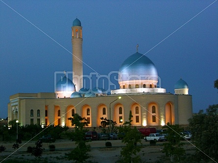 Mosque by night, Aktau (Kazakhstan)