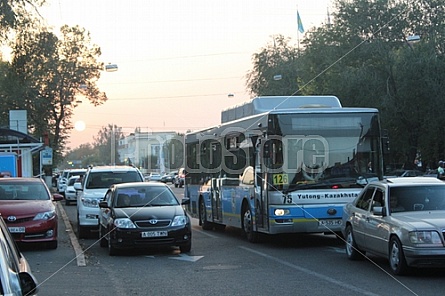 traffic jam in Almaty (Kazakhstan)