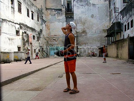 street baseball in Cuba