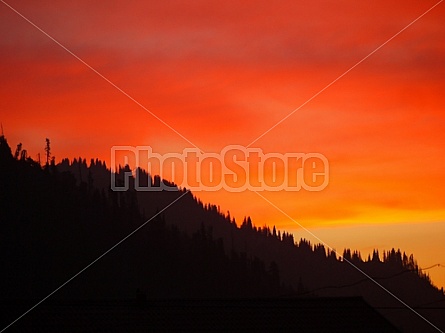 Sunset on the Tian Shan Mountains