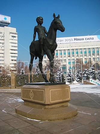 Statue at Republic Square, Almaty, Kazakhstan