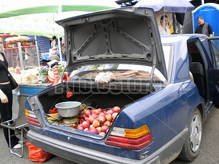 fruits sold out of a car