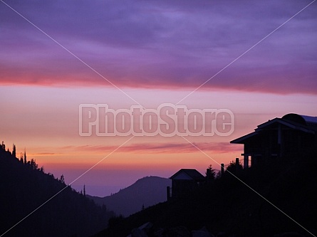 Sunset on the Tian Shan Mountains