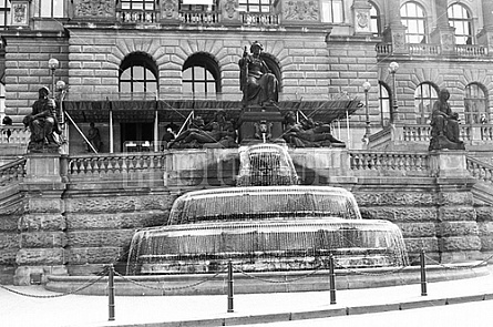 Fountain in Winceslas Square Prague