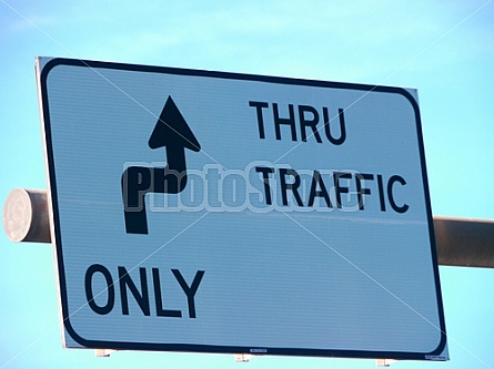 only through traffic sign