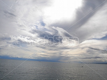 Cloudy Sky Over Lake Issyk Kul