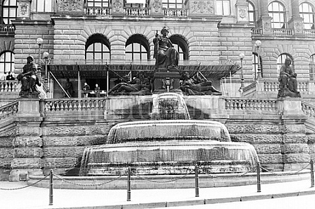 Fountain in Winceslas Square Prague