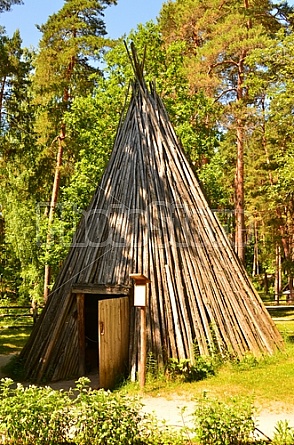 traditional hut/teepee in the Baltics