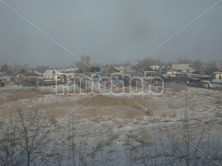 Houses in the Kazakh steppe