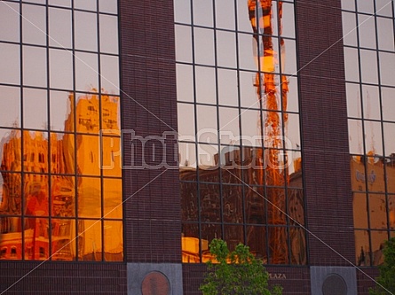 glass building and reflection