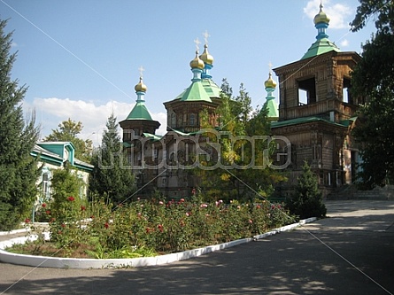 Holy Trinity Orthodox wooden church in Karakol (Kyrgyzstan)