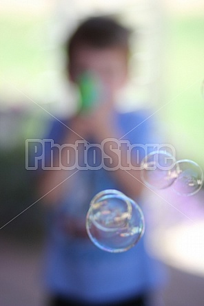 blowing bubbles