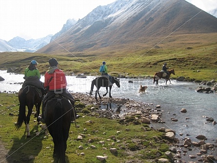 river crossing on horse