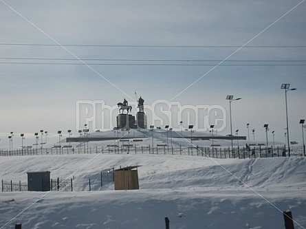 Monument on the way from Almaty to Bishkek