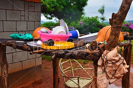 doing the dishes in Kenya