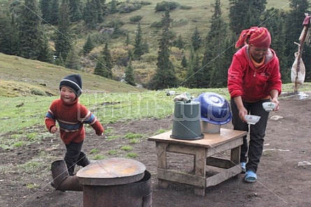 Kyrgyz shepherd's family