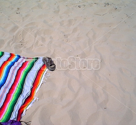 beach towel on the sand