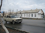 the main street in Turkestan (Kazakhstan)