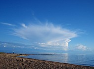 Blue Sky over Issyk Kul Lake